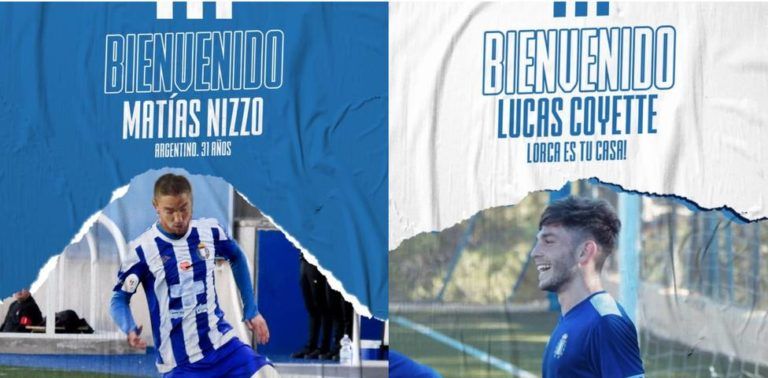 Matías Nizzo y Lucas Coyette son nuevos refuerzos del CF Lorca