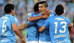Tucu Hernández celebrando con la camiseta de O´Higgins - ANFP 