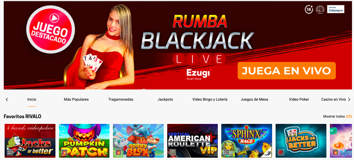 Código del bono Rivalo: juegos