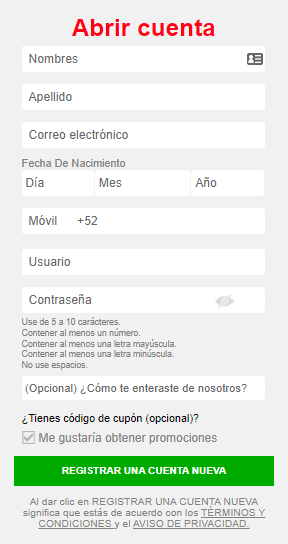Cómo me registro en Caliente MX