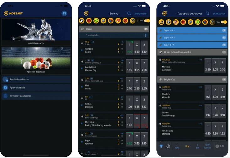 App móvil de Mozzartbet