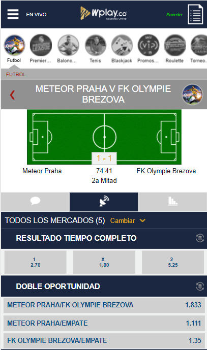 Apuestas en vivo – Wplay gana